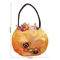 thumbnail image 6 of Halloween Plush Pumpkin Trick Or Treat Candy Bag, Cute Spider Boo Print Handheld Treat Bucket, Reusable Kids Carry Pouch for Trick-or-Treating Party Favors, 6 of 6