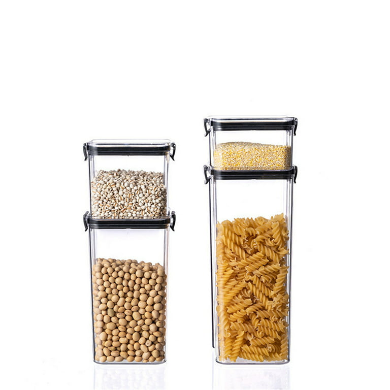 MR.Siga 2 Pack Airtight Cereal Dispenser Set, Plastic Cereal Containers  Storage Dispenser, BPA Free, 1.3 L / 1.37qt, Medium, White