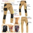 thumbnail image 6 of Skylinewears Men Construction Pants Utility Work Trousers With Built In Tool Belt & Cordura Reinforced Knee Pad PocketsKhaki W36-L30, 6 of 7