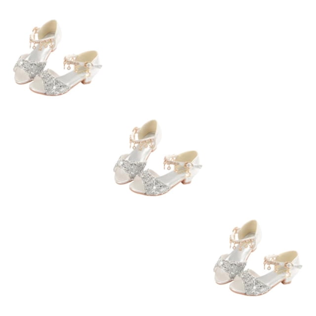 Minnieouse Zapatos con purpurina para niñas, zapatos de ballet con lentejuelas para niños, fiesta de boda, Halloween, Navidad, tacones altos, Type1 NO1