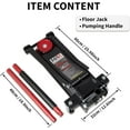 thumbnail image 4 of Maxority 3 Ton Heavy-Duty Long-Reach Low-Profile Professional Floor Jack with Dual-Piston Pump, 4 of 8