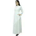thumbnail image 7 of Bimba Women's Long Sleeve Maxi Mandarin Collar Plain Jilbab Dress With Pockets, 7 of 7