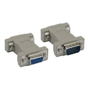 Kentek DB9 9 Pin Female to HD15 HDD15 15 Pin Male, Male to Female M/F Molded CGA / VGA Video Adapter Gender Changer Coupler RS-232