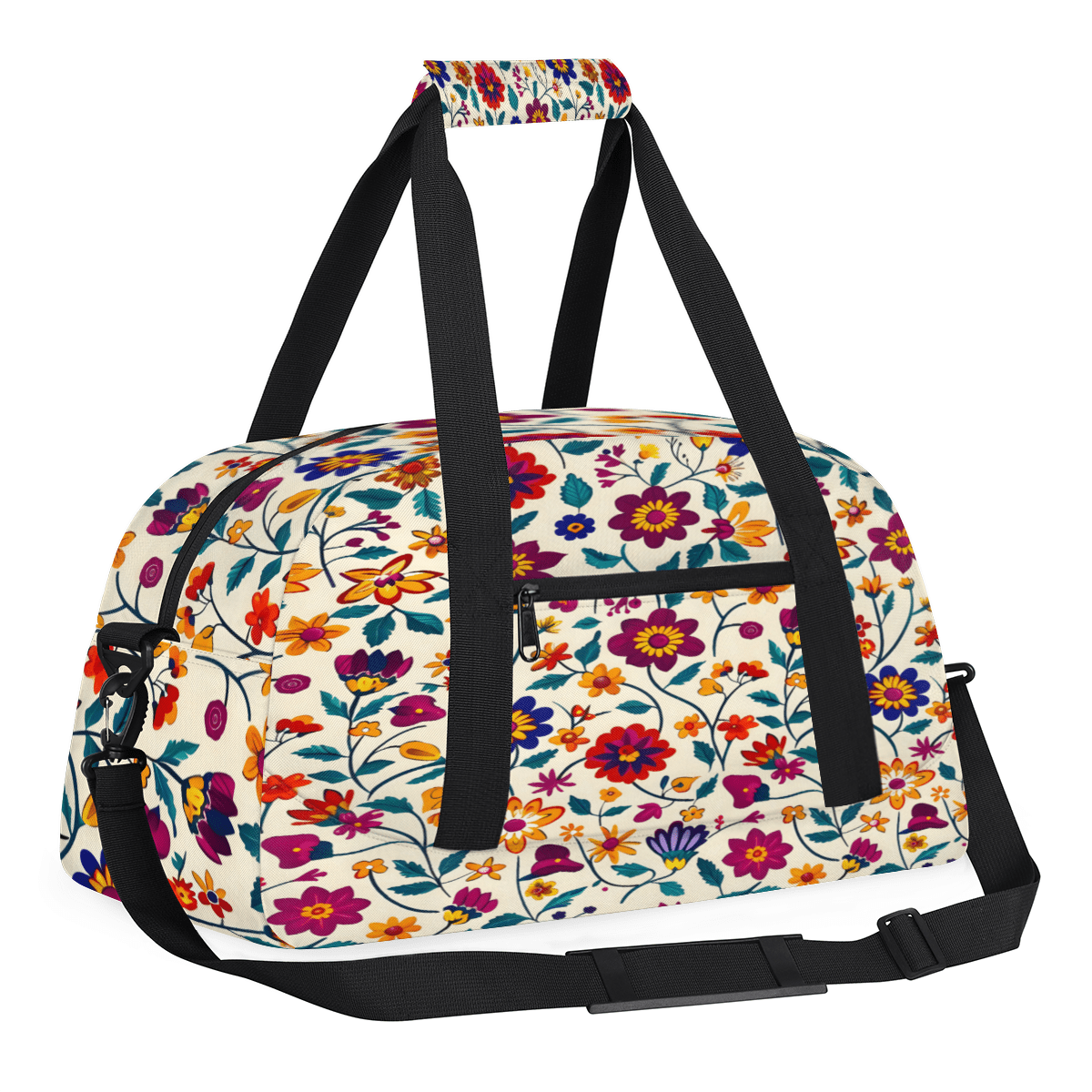 Herdesigns Sports Duffle Bags Travel Duffle Bag Gym Bag Mexico Floral Colorful Ornate Ethnic Weekender Travel Bag Waterproof Overnight Bag Carry On Travel Tote Bag Dance Bags