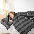 thumbnail image 4 of Manfei Minimalist Geometric Striped 7 Pieces Full Size Bedding Sets,Chic Bowknot Full Size Bed in a Bag,Black Reversible, 4 of 7