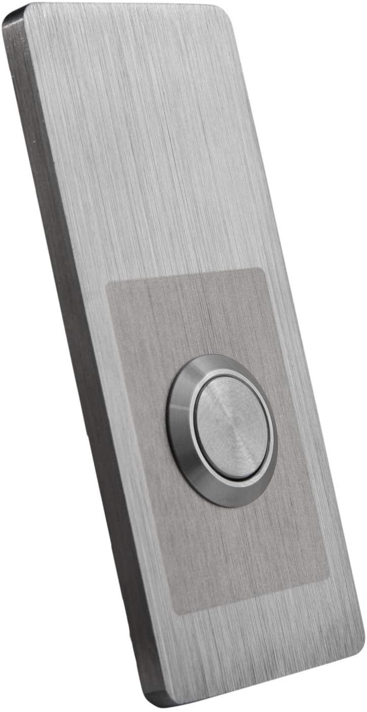 Modern Stainless Hardware R6 Stainless Steel Doorbell Button, 1.37” x 3.14” x 5/32”, 4mm Thick