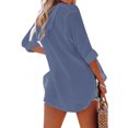 thumbnail image 6 of Inleife Womens Shirts Fashionable Women's Casual Long Sleeved Solid Color Pullover V-Neck Hooded Top, 6 of 6