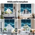 thumbnail image 6 of Turquoise Blue Swag Curtain Valance for Windows, Water Ripple Abstract Gradient Waves Modern Window Treatments Short Swag Topper for Kitchen Windows Bathroom Bedroom, 28"x36", 6 of 8