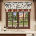 thumbnail image 6 of Fall Curtain Valances for Windows, Kitchen Valance Window Treatments Panel 2 Pack, Red Brown Pumpkin Maple Leaf Black White Plaid Rod Pocket Short Curtains for Bathroom Bedroom 54 x 18 Inch, 6 of 8