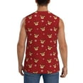 thumbnail image 4 of Lsque Christmas Deer B Print Men's Cotton Blend Sleeveless Muscle Shirts (S-3XL)- Moisture Wicking, Odor Protection, UPF 30+,Large, 4 of 8