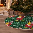 thumbnail image 5 of Daiia Vintage Santa Skiing Green Plaid Drawing Merry Christmas Tree Skirt , Xmas Large Lace-up Tree Skirt, Santa Snowflakes Rustic Home Decorations New Year Party Farmhouse Decor-48", 5 of 6