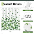 thumbnail image 6 of St Patricks Day Shamrock Shower Curtain, Spring Shamrock Decor White Green Bathroom Curtain Set - 72x72 Inch Waterproof Polyester Fabric with Hooks, 6 of 8