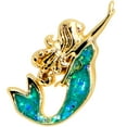 thumbnail image 2 of Body Candy 16G Womens PVD Stainless Steel Green Curvy Mermaid Helix Jewelry 1/4, 2 of 3