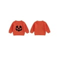 thumbnail image 2 of Okbabeha Kids Halloween Knit Sweater Long Sleeve Pumpkin Embroidery Knitwear, 2 of 9