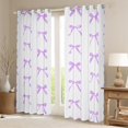 thumbnail image 2 of Manfei Princess Kawaii Bow Curtains Pack of 2 (42x84 Each) for Kids, White Purple Cartoon Curtains Blackout, Cute Bowknot Bedroom Curtains, Curtains and Drapes Home Decor, 2 of 6