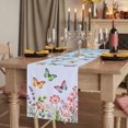 thumbnail image 2 of Table Runners 90 Inches Long Dress Scarves, Blue Pink Flowers Farmhouse Coffee/Dining/Kitchen Table Runner for Living Room, Spring Floral Butterfly Elegant Pastoral 13x90 Inch, 2 of 9
