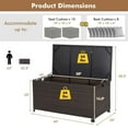 thumbnail image 5 of Yardi Yarda Outdoor 50 Gallon Wicker Storage Box with Zippered Liner, Durable Rattan Storage Box with Solid Steel Frame, Brown, 5 of 9