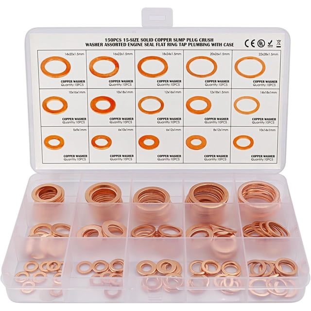 Assortiment de Rondelles Plates en Cuivre pour Large Application, Matériau Superbe Assurant Durabilité et Haute Performance dans Divers Réglages