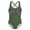 Army Green, variant on Toddler Girls Bathing Suits UPF 50+ Protection Sleeveless Green Stretch Crisscross Back 1 Piece Swimsuit 2T
