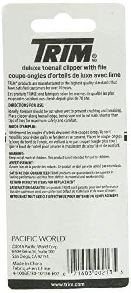 Coupe-ongles d’orteils de luxe avec lime de Trim