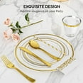thumbnail image 5 of Ktaxon 400 Piece Gold Plastic Dinnerware Set for 50 Guests, Elegant Disposable Plates, 50 Straws, 100 Plates, 50 Cups, 150 Goldware, 50 Napkins for Party Wedding Anniversary, 5 of 9