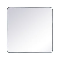 Soft corner metal rectangular mirror 36x36 inch in Silver