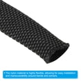 thumbnail image 3 of Uxcell 0.7" Flat Dia 3.3FT Nylon Protective Hose Sleeve, Cable Cover Sheath Protection, Black, 3 of 4