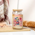 thumbnail image 3 of Happy Valentine’s Day Adorable Goldendoodle Puppy Holding Heart Balloon 16oz Glass Cup Mug Doodle Dog Lover Gifts Idea Glass Can with Bamboo Lid and Straw - 00030, 3 of 5