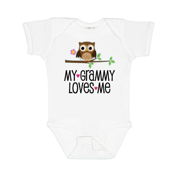 Inktastic Grammy Loves Me Grandchild Owl Girls Baby Bodysuit