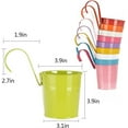 thumbnail image 3 of Hanging Flower Pots,Casewin 10 Bright Colors Metal Iron Hanging Flower Pot, Drainage Hole Metal Flower Bucket with Detachable Handle for Balcony Garden Planter Home, 3 of 9