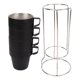 thumbnail image 2 of Acero inoxidable con revestimiento de plástico rociado, perfecto para picnics al aire libre, tazas de camping apilables negras, juego de 4 piezas de doble capa, 2 of 8