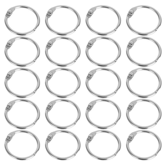 SEWCHICS Small Metal Binder Rings, Silver Stainless Steel, Easy Open, , for Office 20Pcs