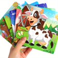 thumbnail image 4 of 5.79" Wooden Puzzle Pack - Cartoon Animal, Car, Alphabet & Number Designs | Educational Learning Game for Youngsters | Perfect Gift for Halloween, Christmas, Thanksgiving, 4 of 5