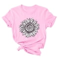thumbnail image 4 of Cathalem Oversized T Shirts for Women Short Sleeve Rib Knit Tee Top,Pink L, 4 of 5