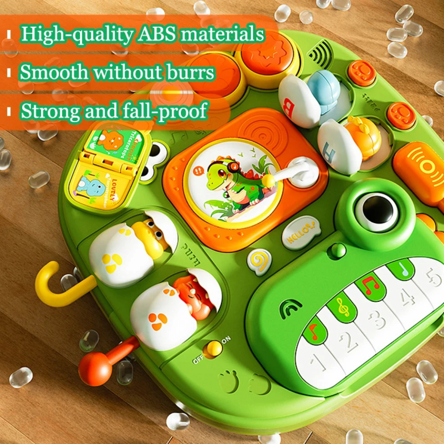 Baby Activity Table Learn Activity Center with Dinosaur Musical Piano & Light for Toddlers 18M+