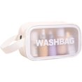 thumbnail image 1 of XYCCA 1/3/6Pcs Travel Portable Clear Cosmetic Bag Letters Print Waterproof Makeup Storage Pouch Handbag Zippered Large Capacity Toiletry Organizer Handbag Organizer-4605, 1 of 5