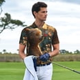 thumbnail image 2 of Kdxio Sunshine Butterfly Flower Bear Print Men's Short Sleeve Polo Shirt,Midweight Men's Shirt, 2 of 5