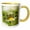Yellow/White, variant on 3drose, Female Blue Dasher Dragonfly on Daisy, Kentucky, 11oz Two-tone Yellow Mug
