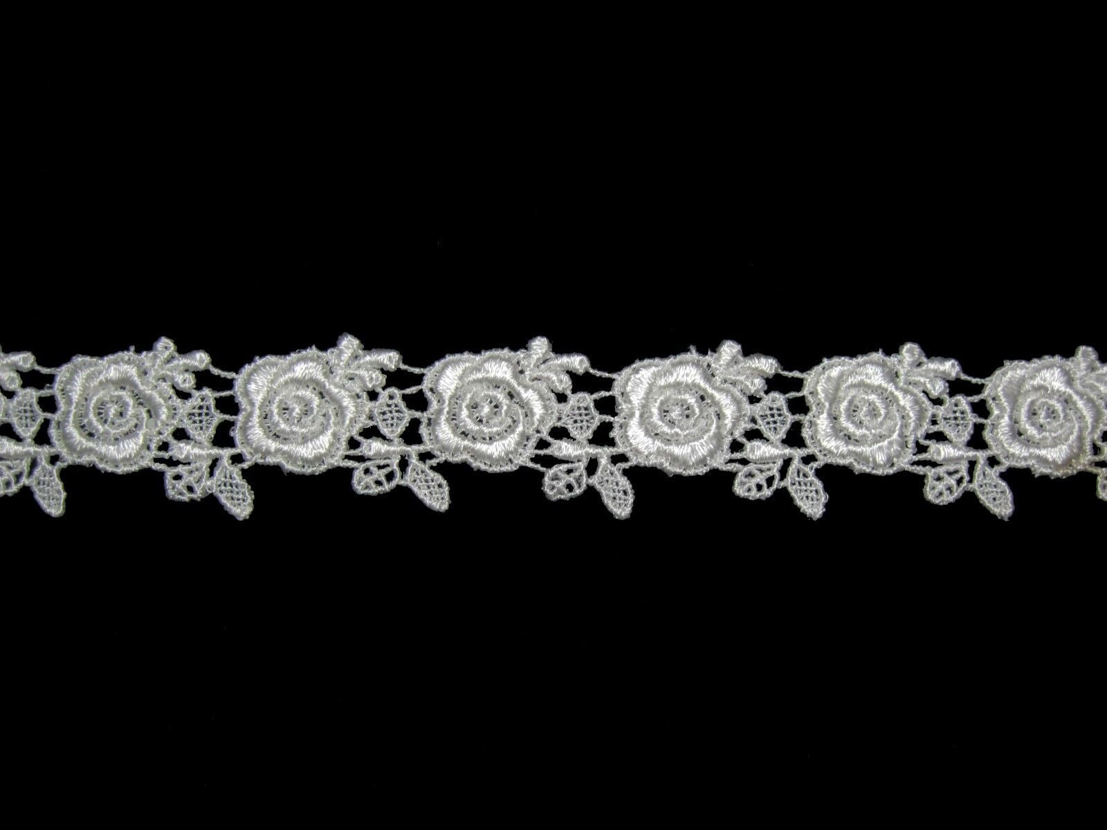 Lily 1" 19 Colors Rose Floral Venice Lace Trim Flower Guipure By Lot of 5 Yards