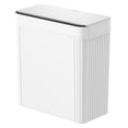 thumbnail image 2 of EKO Brio X Bathroom Trash Can, 2.6 Gallon Plastic Motion Sensor Wastebasket, White with Sample Trash Bags Included, 2 of 9