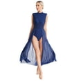 thumbnail image 2 of Jizyo Robe de Danse Lyrique en Dentelle Florale Sans Manches Robe Justaucorps Moderne Contemporaine Marine S, 2 of 7