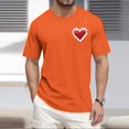 thumbnail image 2 of LWavelet Watercolor Stroke Heart Men's T-Shirt Ideal for Casual Outings and Everyday Style Saffron S, 2 of 4