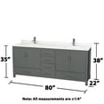 thumbnail image 3 of Wyndham Collection WCS141480DWHWQUNSM24 Sheffield 80" Free Standing Double Basin Vanity, 3 of 7