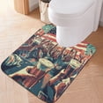 thumbnail image 5 of Toilet Rug Rectangle Bathroom Rugs Non-Slip Soft Plush Machine Washable Contour Bath Mat People Cheering with Beer 24x16, 5 of 9