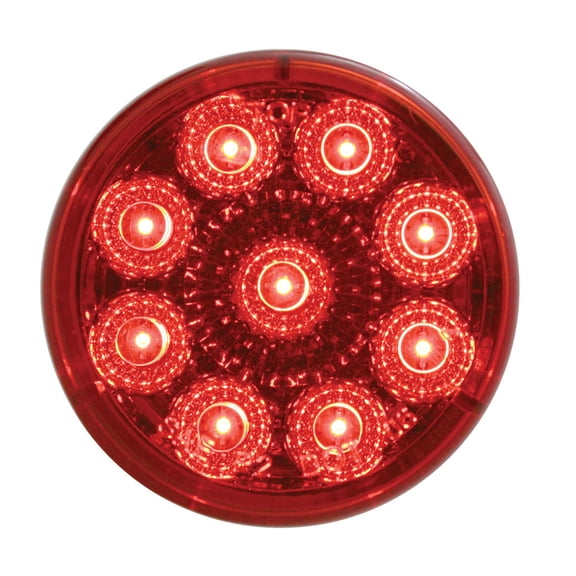 Red 2" Round 9 LED Trailer Side Marker Clearance Light Kit / Grommet / Wire Plug
