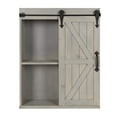thumbnail image 4 of Kate and Laurel Cates Decorative Wood Wall Storage Cabinet with Sliding Barn Door, Rustic Gray, 4 of 9