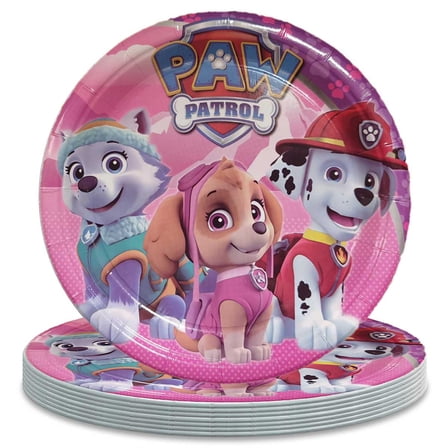 Paw Patrol Girls Paper Plates Birthday Decorations Party Supplies Tableware Dinnerware
