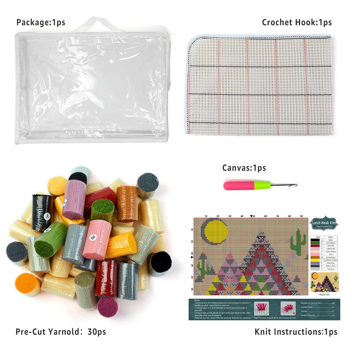 Latch hook rug kit,latch hook cushion kits,Lighthouse Latch Hook Rug Kit for Adults Crocheting Carpet Rug Yarn Sofa Cushion Mat Tapestry DIY Carpet Arts Crafts 50×38cm/20*15in