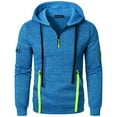 thumbnail image 4 of Timoontee Men's Fall Casual Hooded Sweatshirts Quarter Zipper Hoodies Lightweight Solid Pockets Drawstring Warm Sweatshirts Blue XXXL, 4 of 8