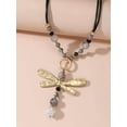 thumbnail image 2 of EOEMY Dragonfly & Faux Pearl Decor Y Lariat Necklace Exaggerated Jewelry Statement-Default, 2 of 4